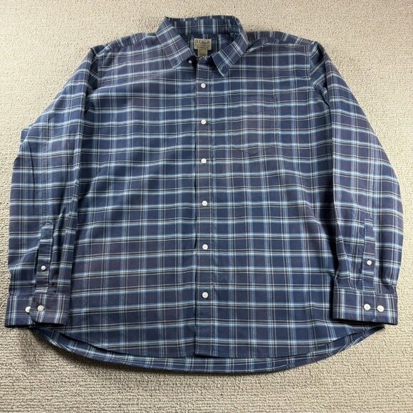 L.L. Bean Other - L.L. Bean Button Down Plaid Shirt Blue Men’s Size XXL